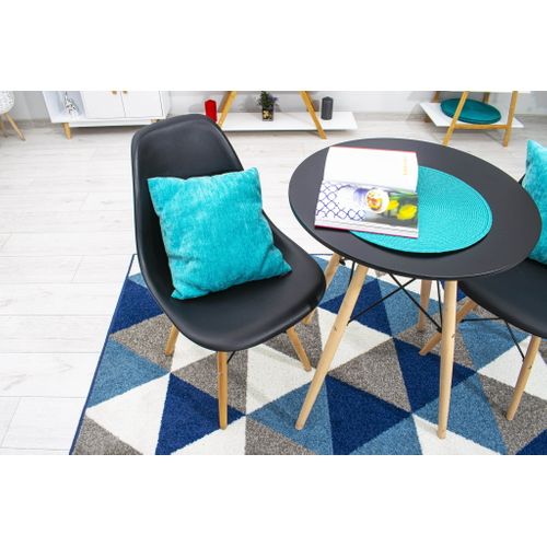 Table Ronde Kova, Style Moderne, En Mdf Noir, Pour Salle à Manger