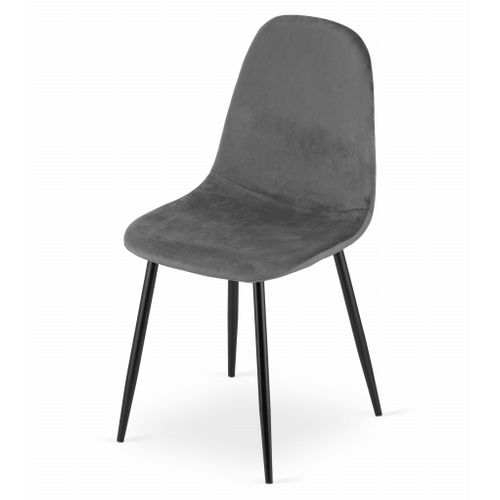 Chaise Como En Velours Gris Foncé, Design Ergonomique X2
