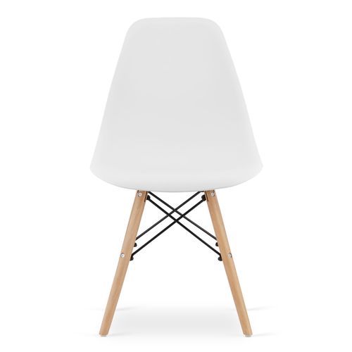 Chaise Osaka Blanche, Pieds Naturels, Pour Salon X3