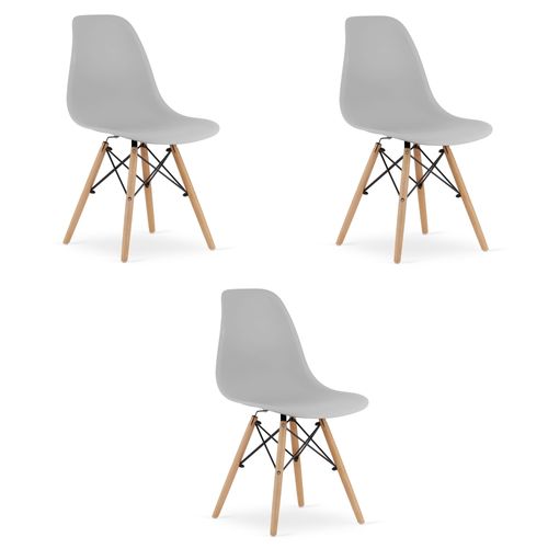 Chaise Osaka, Pieds En Bois Gris, Design Ergonomique X3