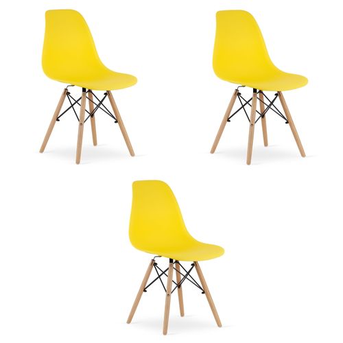 Chaise Osaka Jaune, Pieds Naturels, Design Ergonomique X3