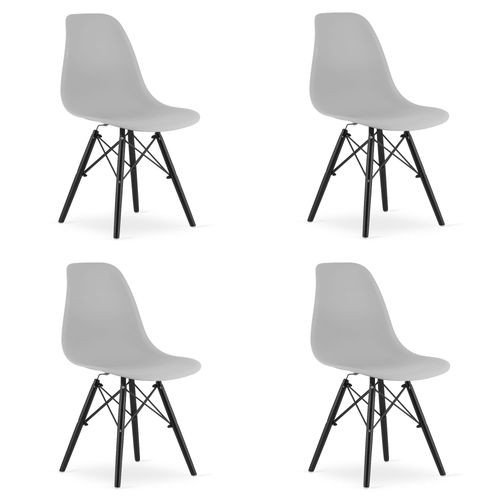 Chaise Osaka Gris Pieds Noirs Design Ergonomique X4