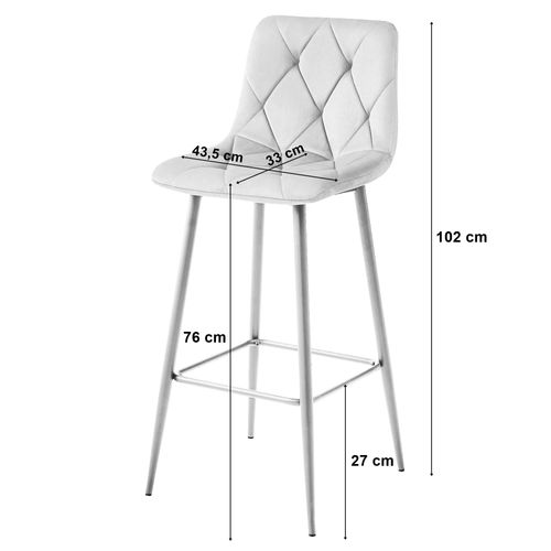 Tabouret Koda En Velours Beige, Pieds Dorés, Design Moderne