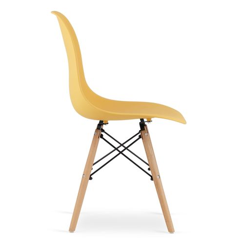 Chaise Osaka Moutarde Pieds Naturels Polypropylène X3