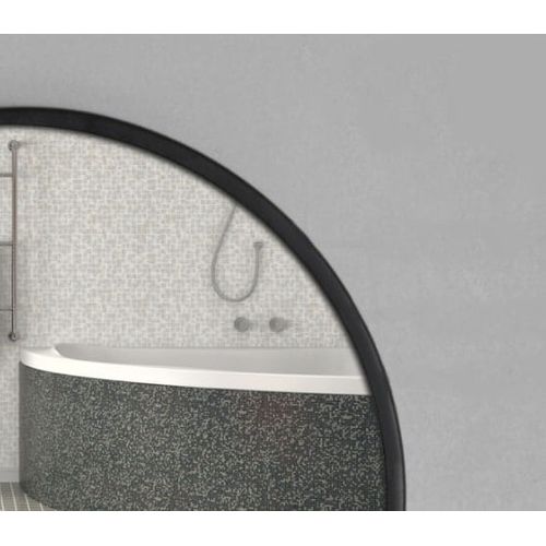 Miroir Avec Étagère 60 Cm, Rond, Noir, Style Loft