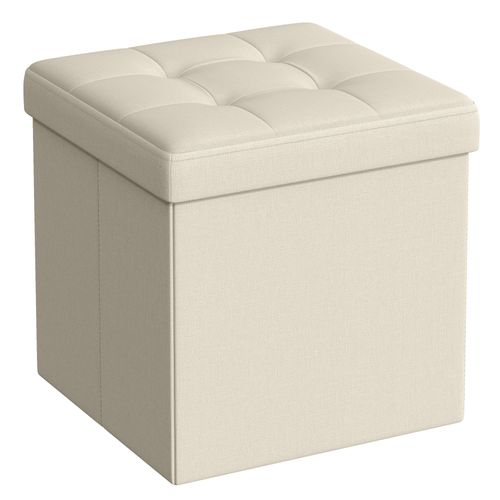 Pouf De Rangement En Mdf Blanc Crème
