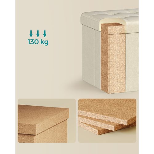 Pouf De Rangement En Mdf Blanc Crème