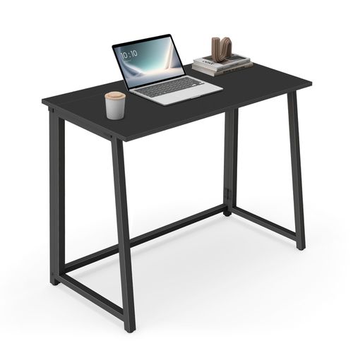 Bureau D'ordinateur Pliable Max 1.0 En Panneaux De Particules Noirs Et Acier