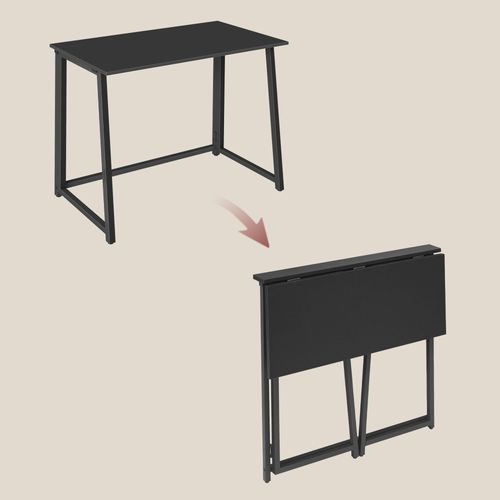 Bureau D'ordinateur Pliable Max 1.0 En Panneaux De Particules Noirs Et Acier