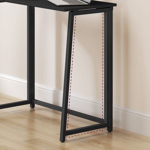 Bureau D'ordinateur Pliable Max 1.0 En Panneaux De Particules Noirs Et Acier