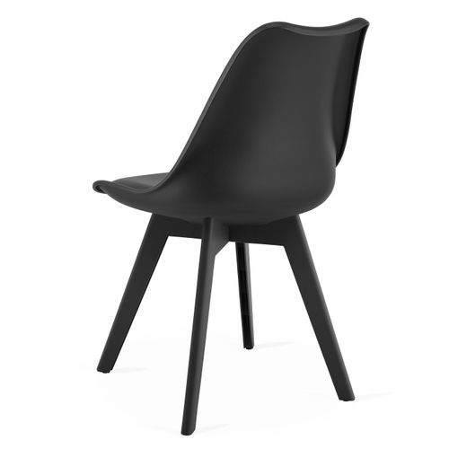 Chaise Rixk - Design Ergonomique Noir Pour Salon, Bureau, Salle à Manger X 1