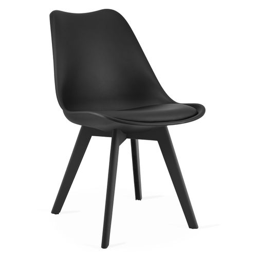 Chaise Rixk - Design Ergonomique Noir Pour Salon, Bureau, Salle à Manger X 1