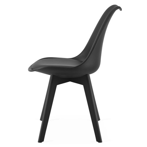 Chaise Rixk - Design Ergonomique Noir Pour Salon, Bureau, Salle à Manger X 1