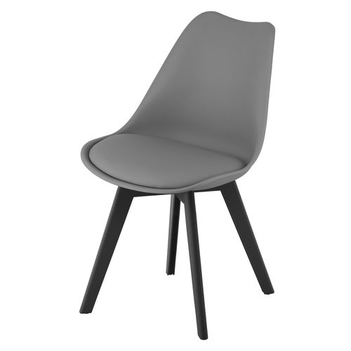 Chaise Rixk - Graphite Avec Pieds Noirs X4