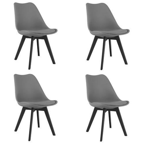 Chaise Rixk - Graphite Avec Pieds Noirs X4