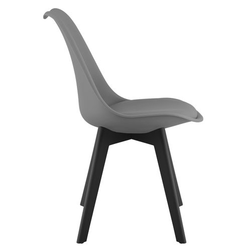Chaise Rixk - Graphite Avec Pieds Noirs X4