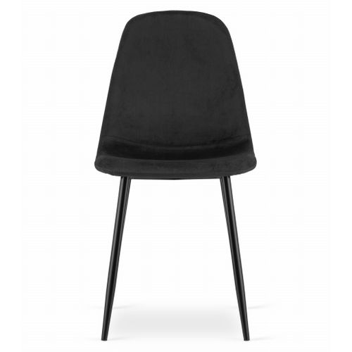 Como Chaise - Ergonomique Velours Noir X 2