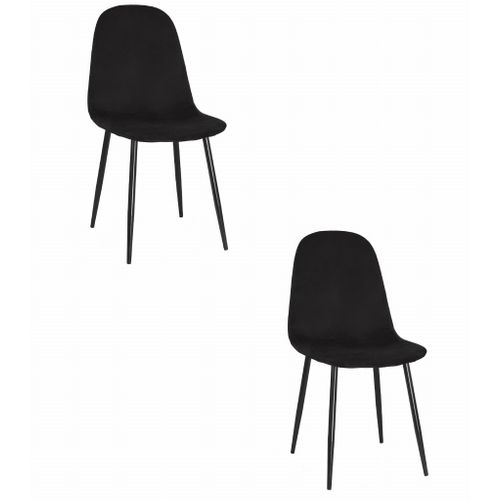 Como Chaise - Ergonomique Velours Noir X 2