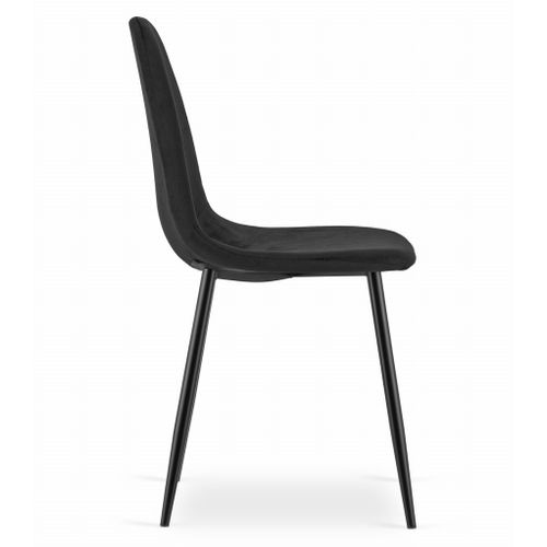 Como Chaise - Ergonomique Velours Noir X 2