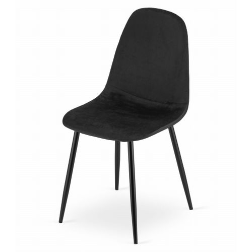 Como Chaise - Ergonomique Velours Noir X 2