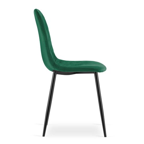 Chaise Dapi - Design Ergonomique Moderne En Velours Vert Foncé X 2