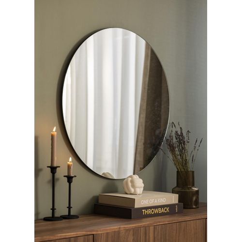 Miroir Rond 80 Cm - Design Sans Cadre Pour Salle De Bain Et Salon
