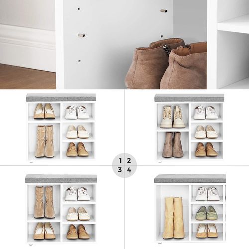 Meuble à Chaussures Avec Siège - Blanc Lhs010w01