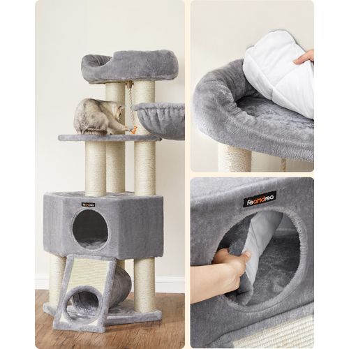 Griffoir Pour Chat - Gris Clair, Matériau Doux PCt002n01