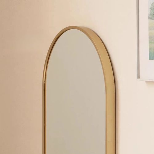 Miroir Ovale 100x50cm, Cadre Doré, Idéal Pour Une Décoration De Style Loft