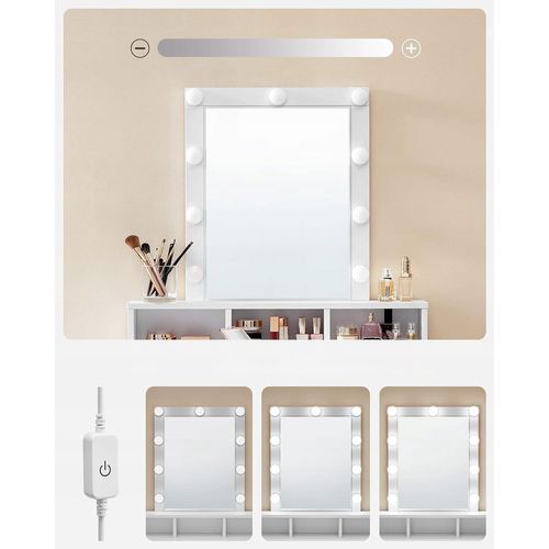 Coiffeuse Avec Miroir, Style Scandinave Blanc Rdt114w01