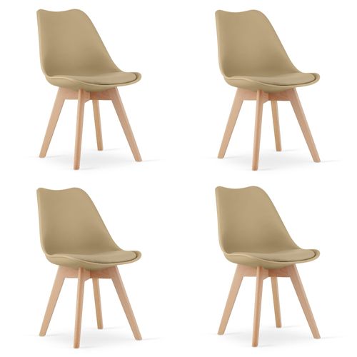 Chaise Rixk - Design Moderne Beige Foncé Pour Salon X 4