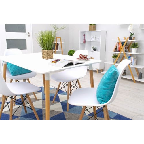 Table De Salle à Manger Moderne Blanche Yuro 120 Cm X 80 Cm