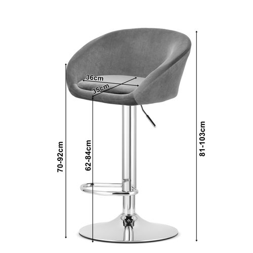 Tabouret East - Velours Noir / Base Noire Pour Salon, Cuisine, Salle à Manger