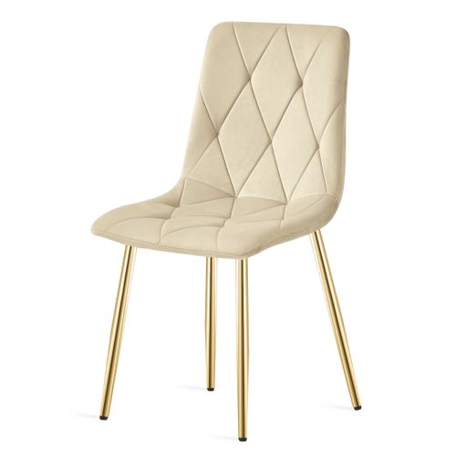 Fauteuil En Velours Tyra - Beige Clair X 4