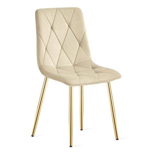 Fauteuil En Velours Tyra - Beige Clair X 4