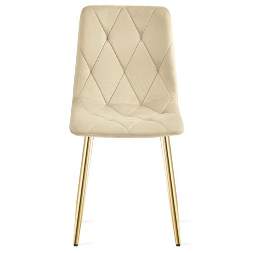 Fauteuil En Velours Tyra - Beige Clair X 4
