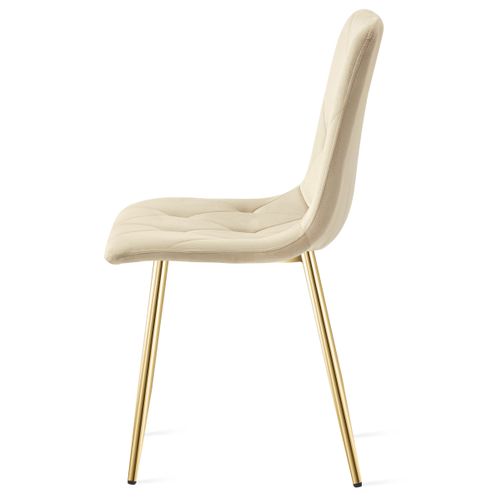 Fauteuil En Velours Tyra - Beige Clair X 4