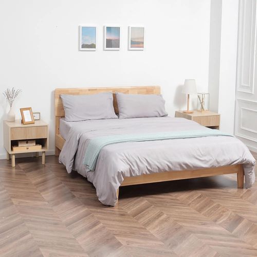 Lot De 2 Tables De Chevet Table De Nuit Avec Tiroirs Et Niches, Style Moderne, Bois Naturel