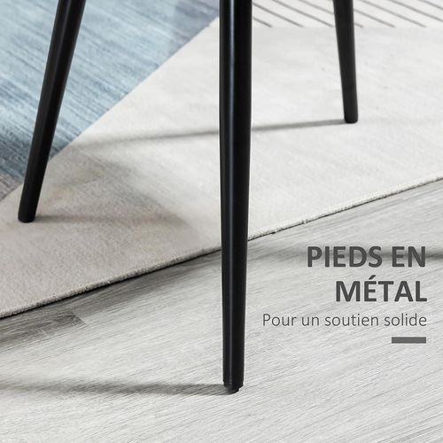 Lot De 2 Chaises De Salle à Manger En Tissu Velours - Noir