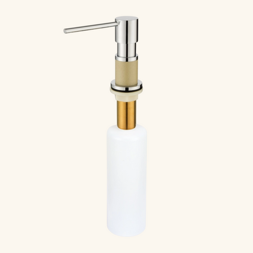 Distributeur Savon Cuisine Encastrable Helika Chromé Et Beige