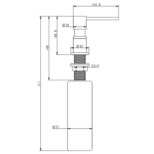 Distributeur Savon Cuisine Encastrable Helika Chromé Et Beige