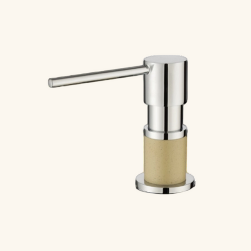 Distributeur Savon Cuisine Encastrable Helika Chromé Et Beige