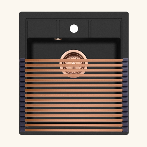 Egouttoir Vaisselle Rabattable Inox Cuivre Helika - Dessous De Plat Cuivré