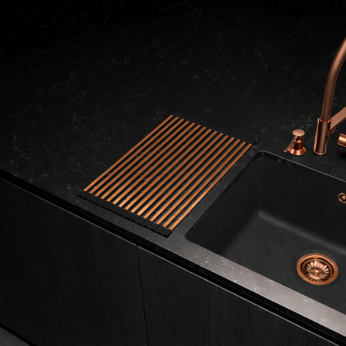 Egouttoir Vaisselle Rabattable Inox Cuivre Helika - Dessous De Plat Cuivré