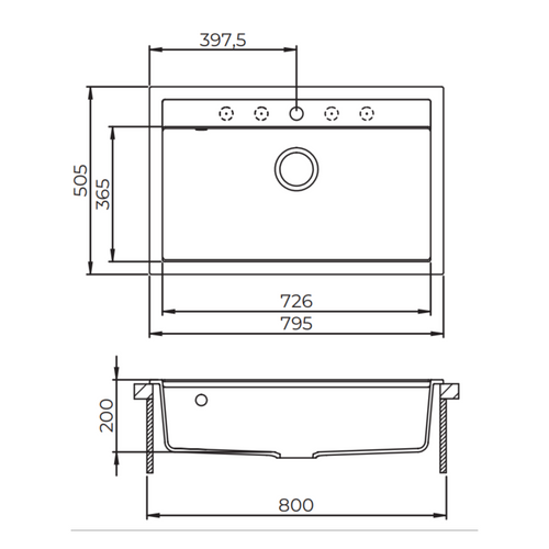 Évier Granit Blanc Helika Quadro 1 Bac