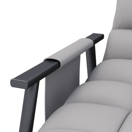 Fauteuil à Bascule - Siège Lounge Réglable - Tissu Gris - Poches Latérales