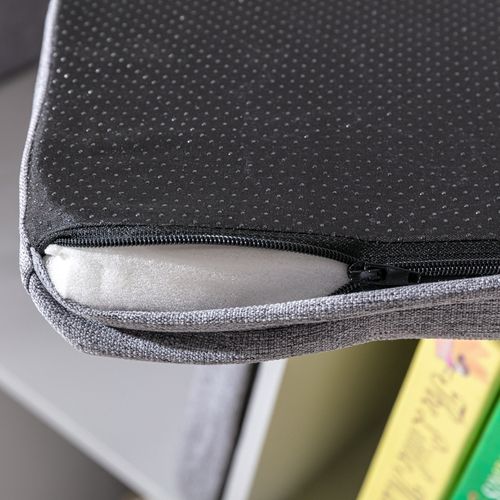 Meuble De Rangement Enfant 6 Cases Avec Banc Et Coussins, Gris, 103x30x62 Cm