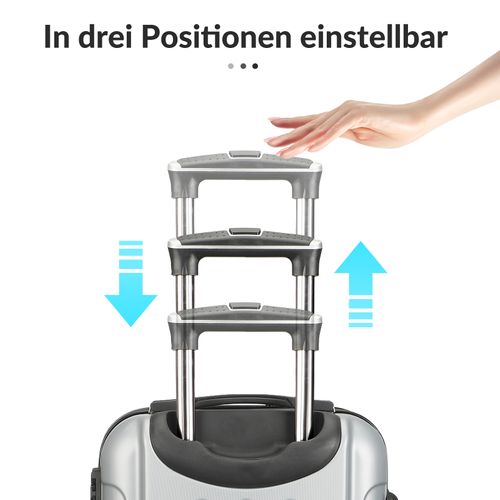 Ensemble De 3 Valises Rigides Légères à Roulettes Avec Serrure Tsa Et 4 Roulettes, Gris