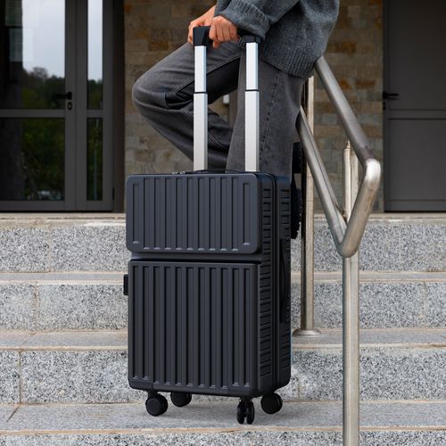 Valise 2 Pièces, Coque Rigide En Abs, Serrure à Combinaison Tsa Et Poignée Télescopique, Noire