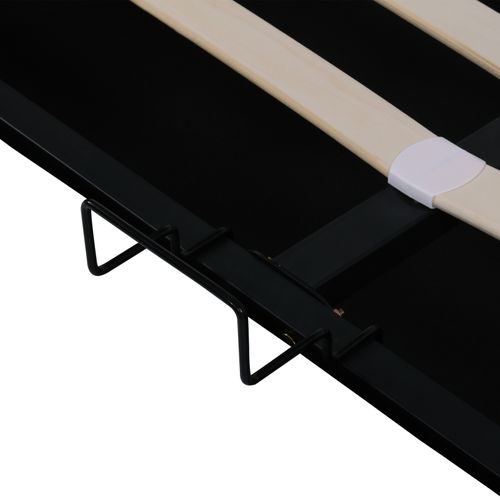 Lit Coffre Rembourré 180 X 200 Cm Avec Éclairage LED Et Chargement USB, Structure En Acier, Gris